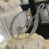 Dalmazio Design Cake Topper Swarovski Initial- 6" Tall Custom Font Clear Mixed Crystal